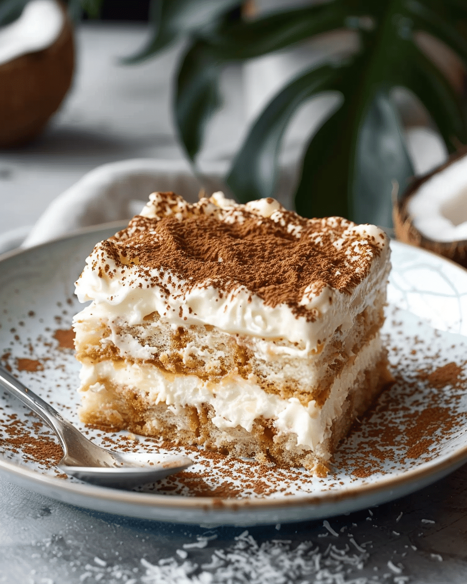 Coconut Rum (Coquito) Tiramisu Dessert
