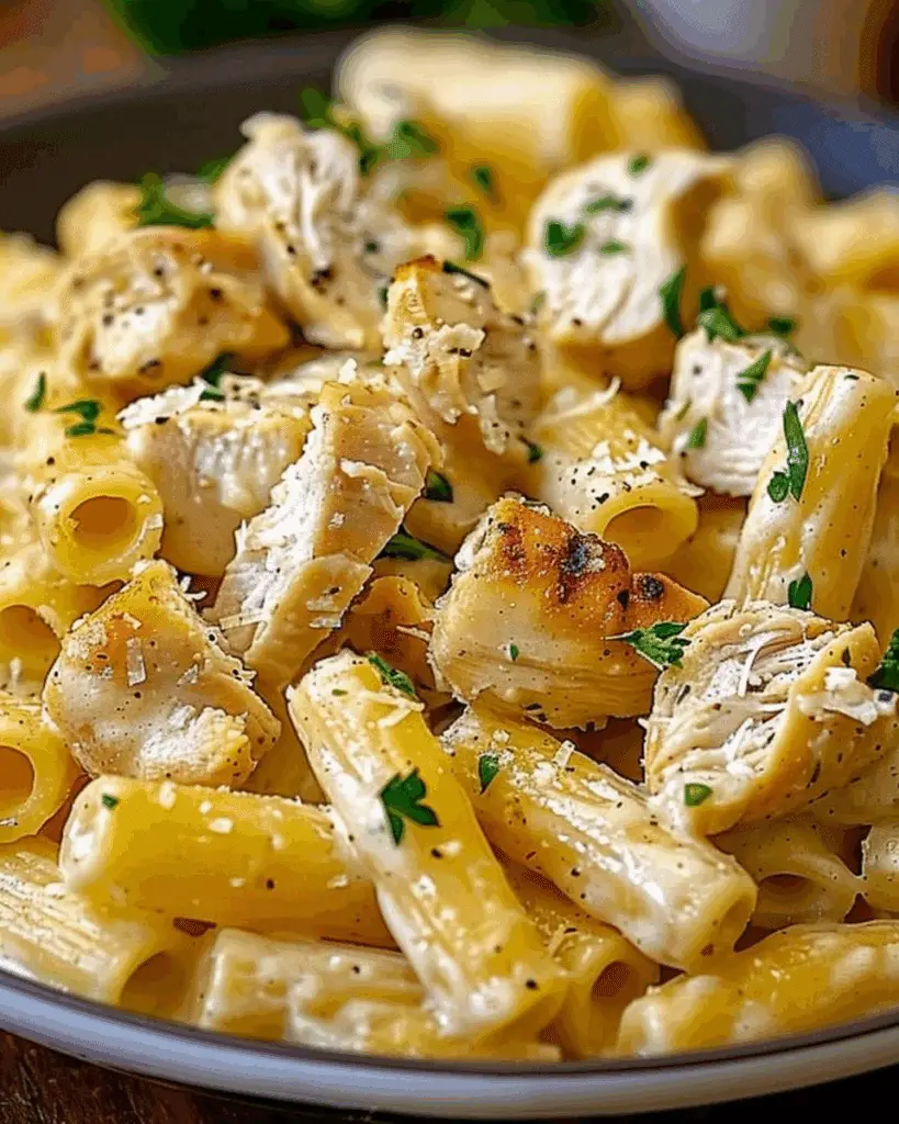Creamy Garlic Butter Chicken Rigatoni Recipe