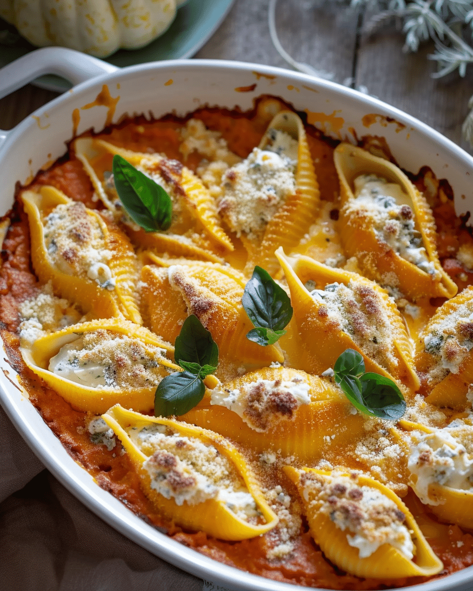 Creamy Pumpkin Ricotta Stuffed Shells Recipe
