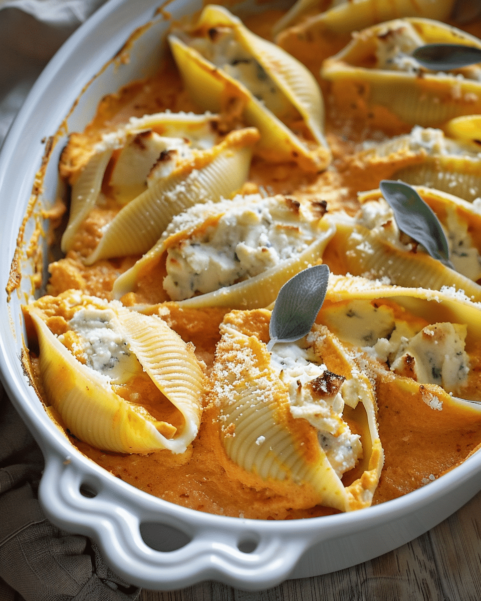 Creamy Pumpkin Ricotta Stuffed Shells Recipe
