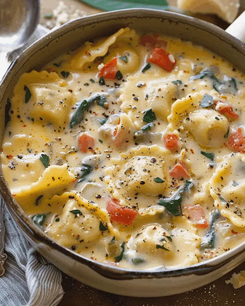 Creamy Tuscan Ravioli Soup: Comfort in Every Spoonful