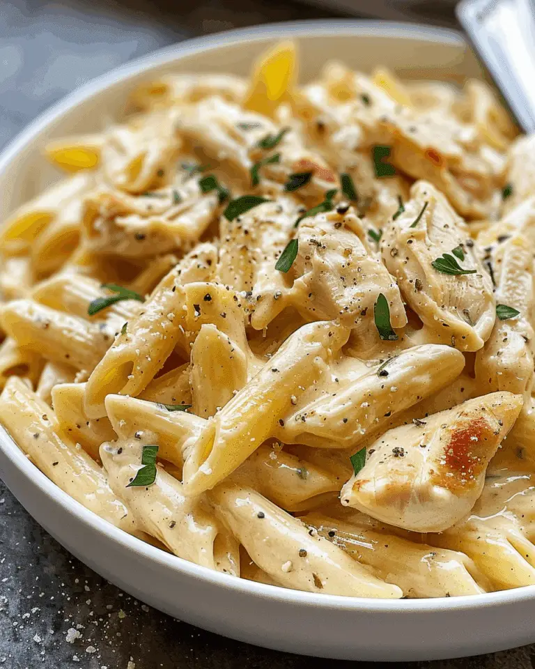 Decadent Creamy Crack Chicken Penne Delight