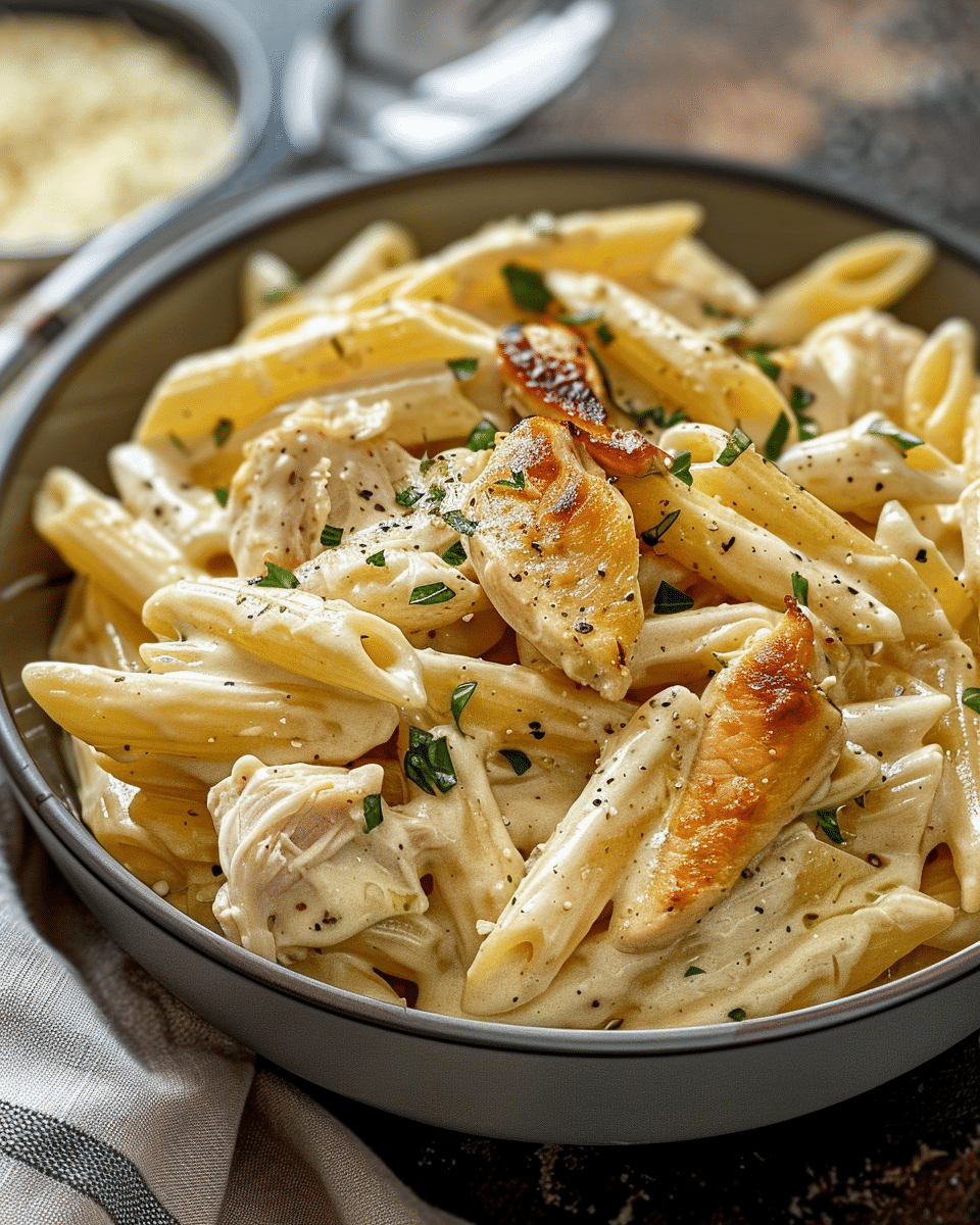 Decadent Creamy Crack Chicken Penne Delight