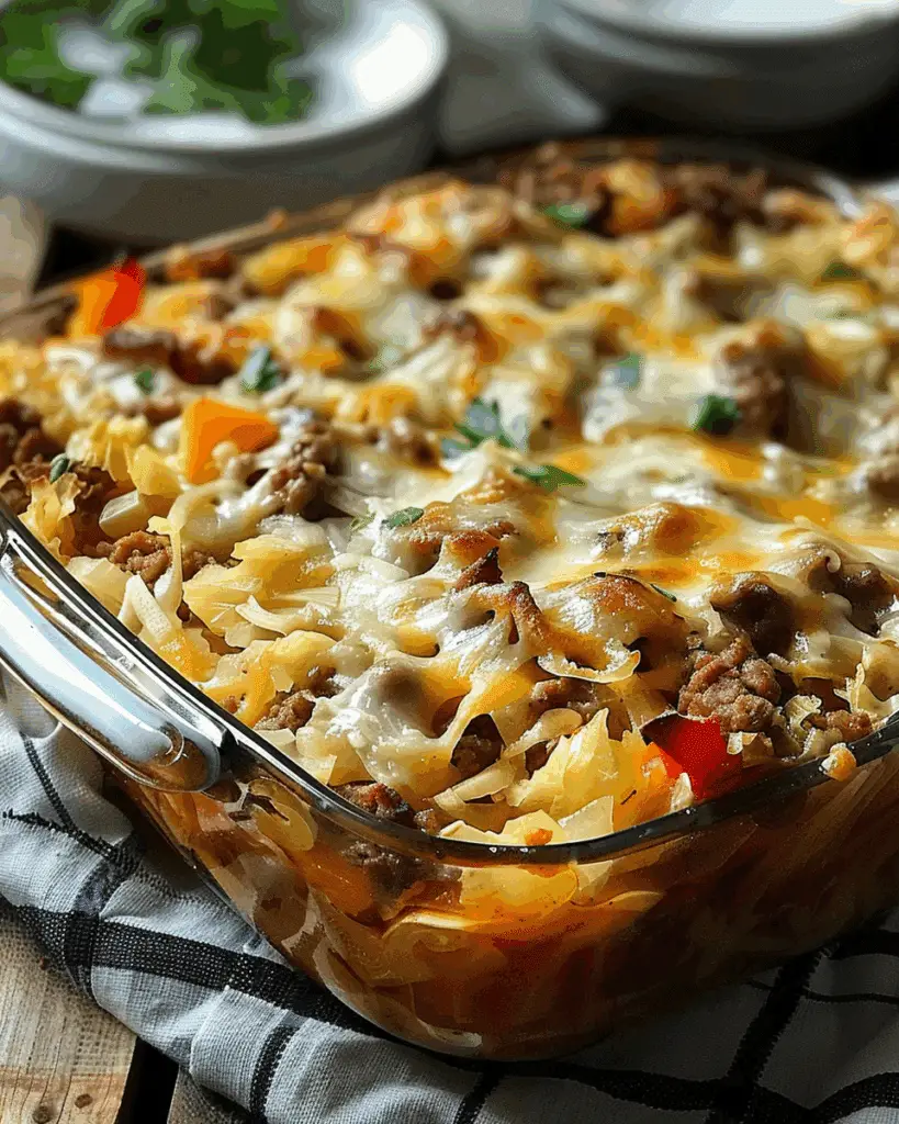 Savory Cabbage Beef Bake Recipe