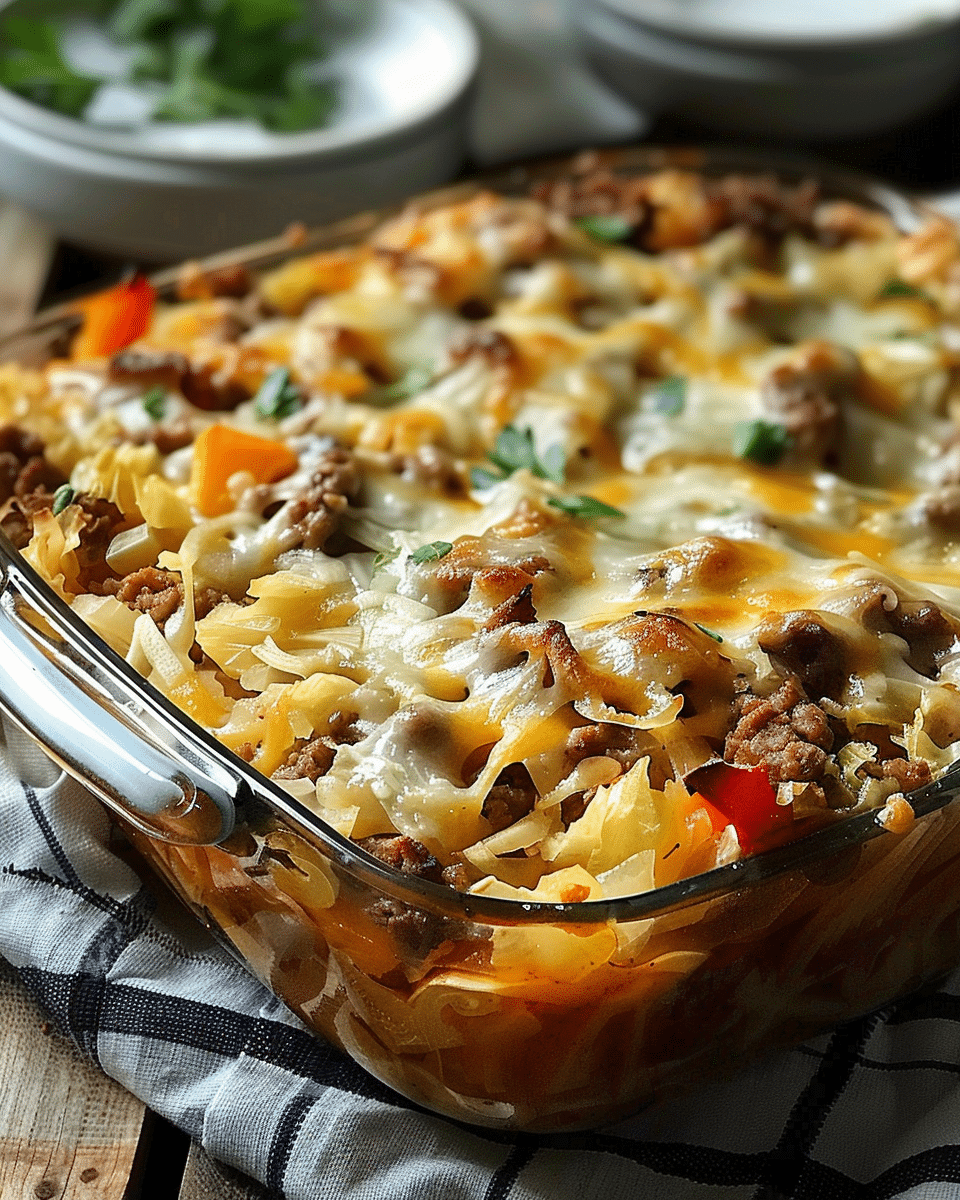 Savory Cabbage Beef Bake Recipe