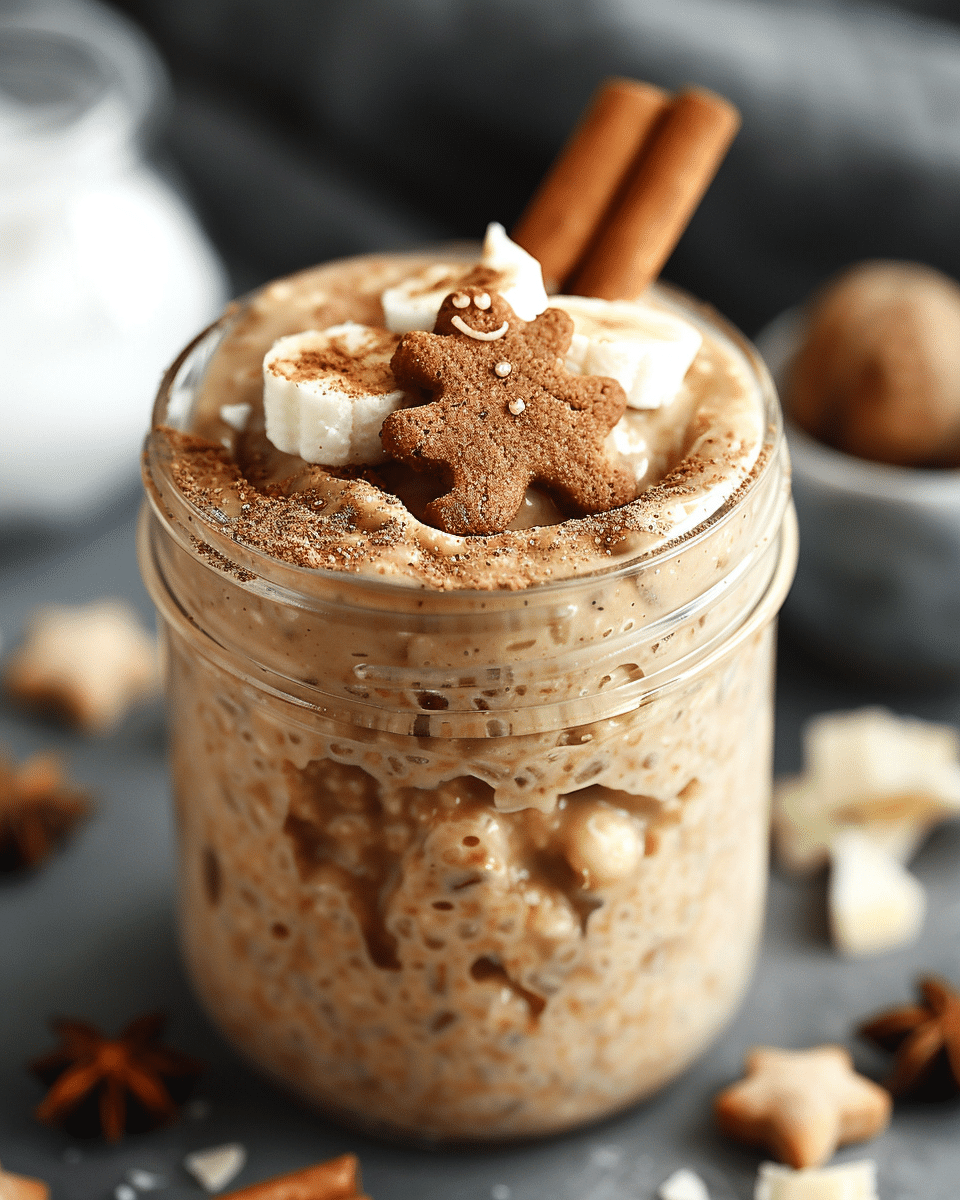 Gingerbread Cookie Overnight Oats