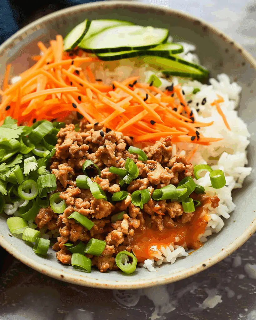 Ground Turkey Rice Bowls with Bang Bang Sauce