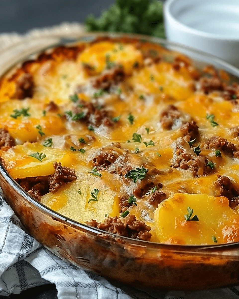 Hobo Casserole with Ground Beef & Potatoes