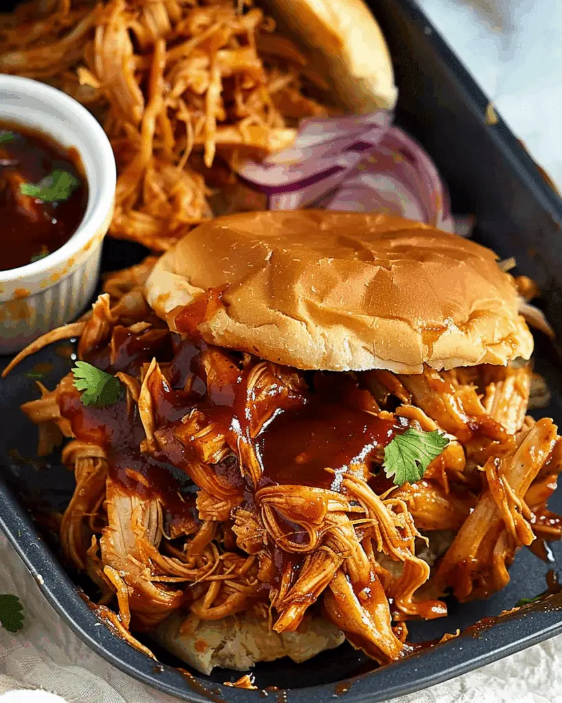Honey Barbecue Pulled Chicken {Slow Cooker Recipe}