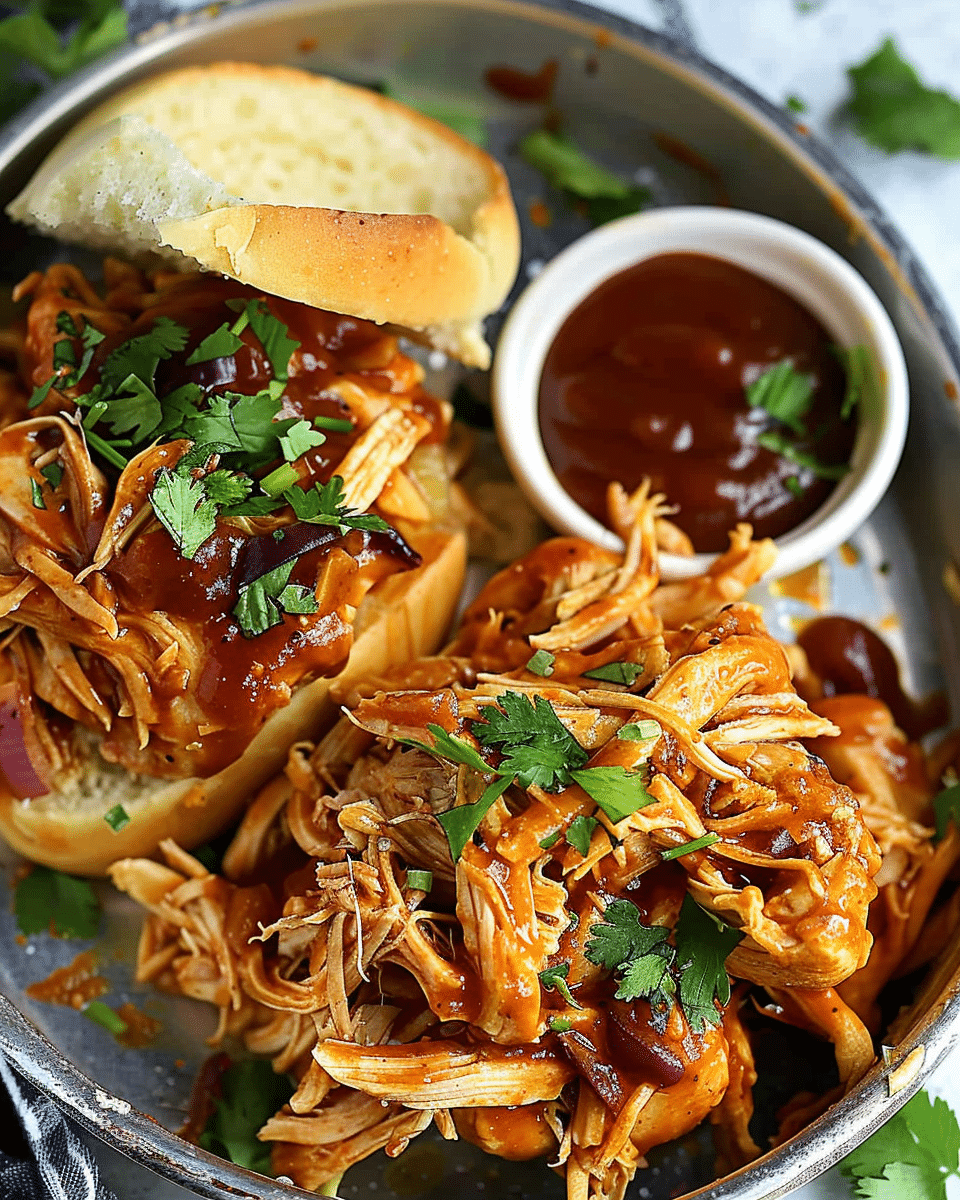 Honey Barbecue Pulled Chicken {Slow Cooker Recipe}