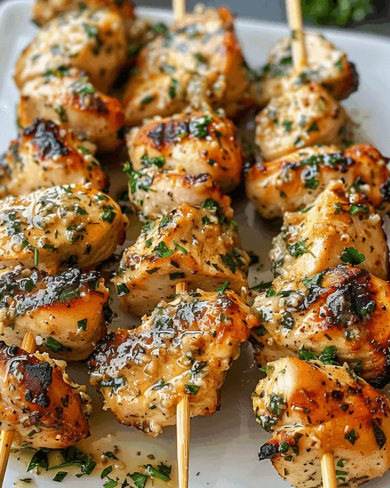 Easy Ranch Garlic Parmesan Chicken Skewers (Oven-Baked!)