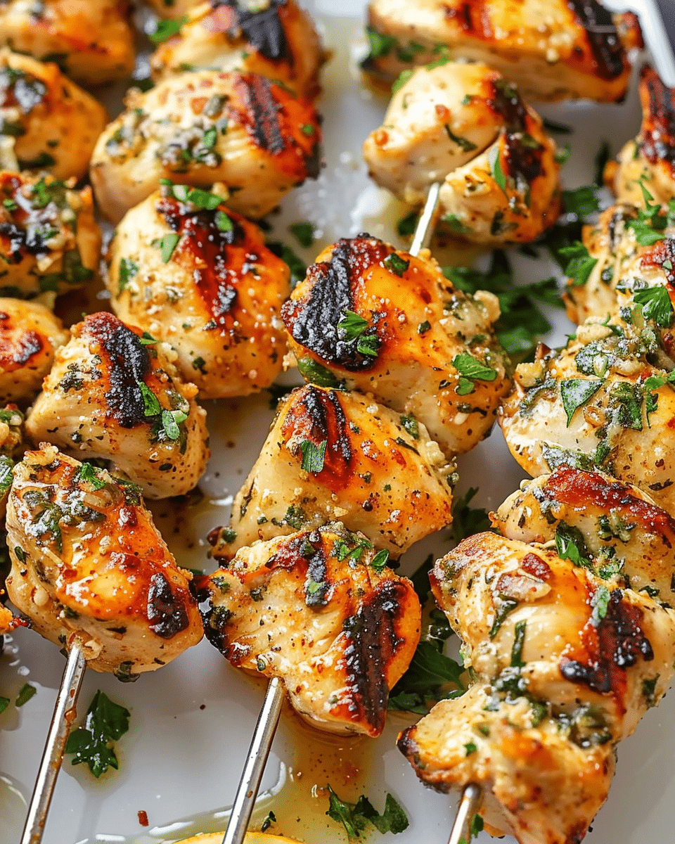 Easy Ranch Garlic Parmesan Chicken Skewers (Oven-Baked!)