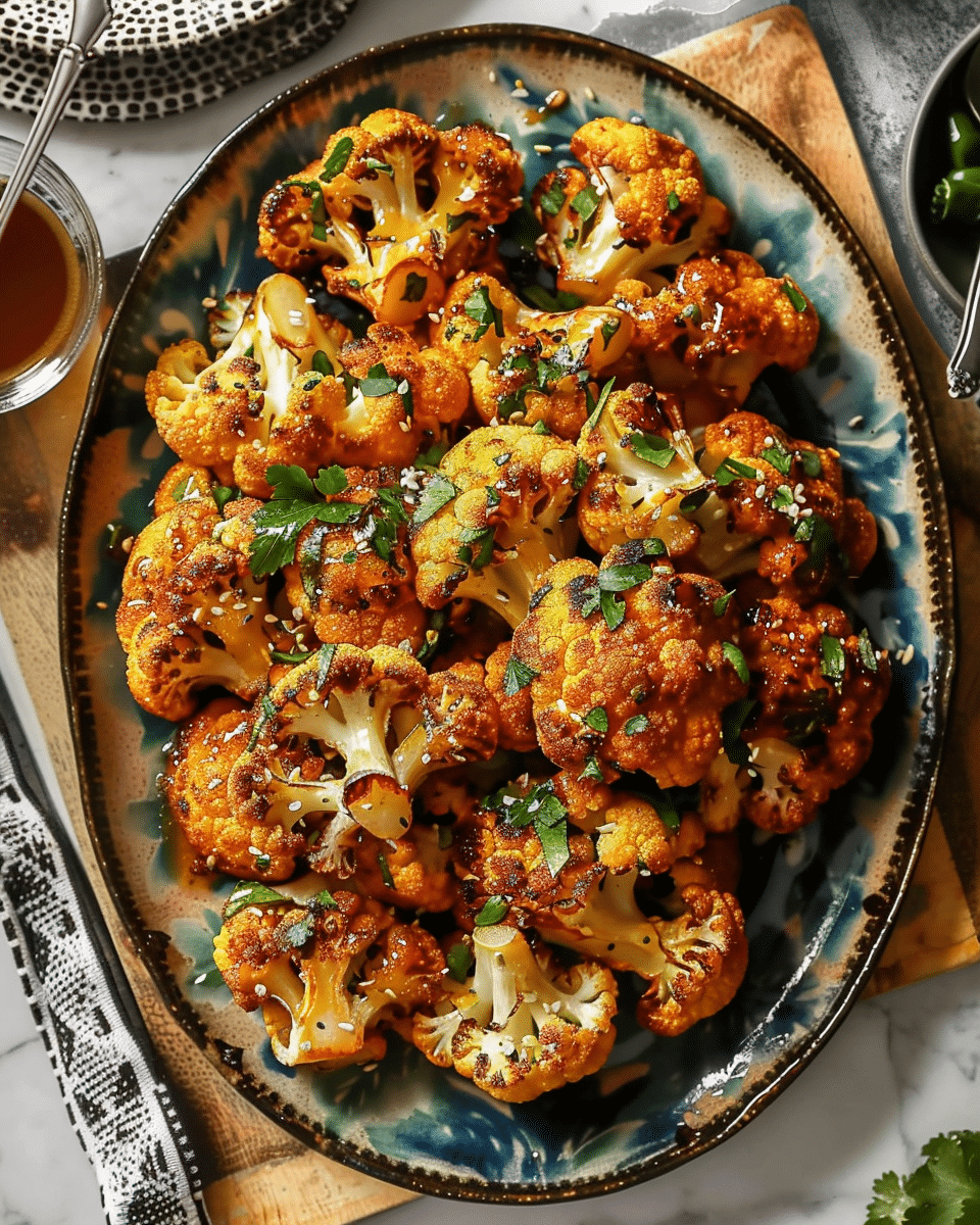 Moroccan Cauliflower with Tahini-Honey: 5-Ingredient Delight