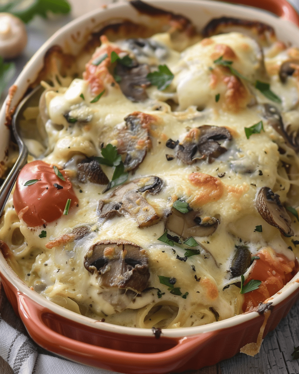 Mushroom Mozzarella Bake Recipe