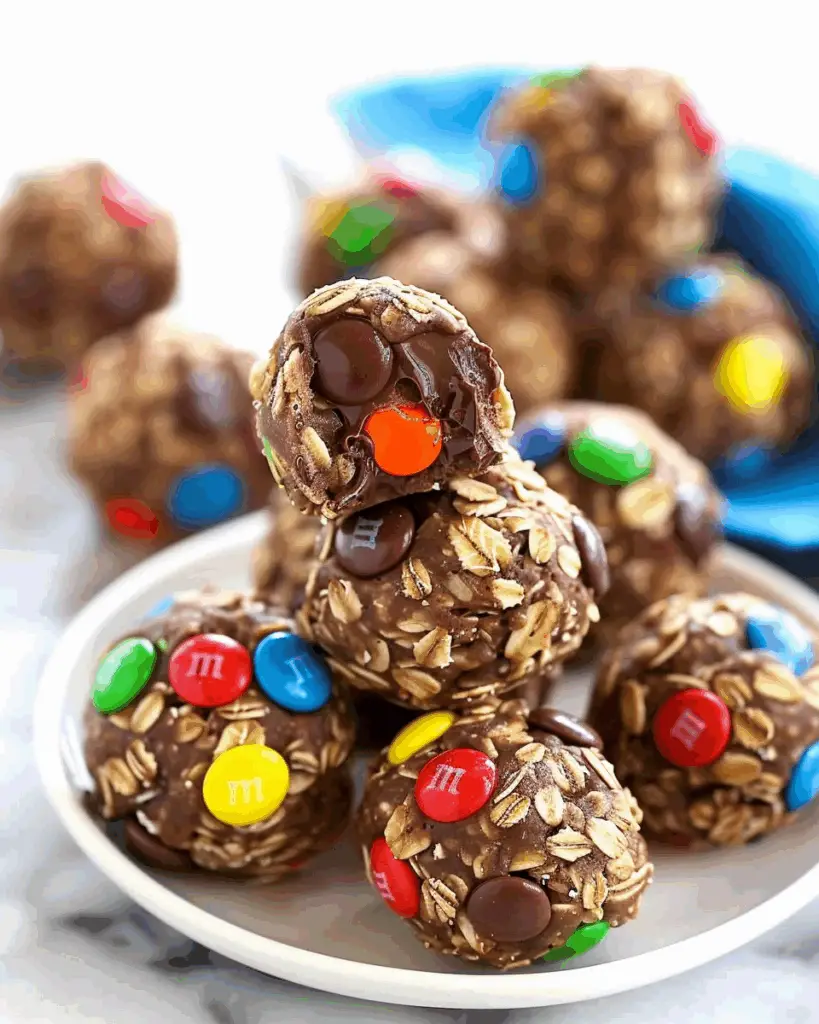 No-Bake Nutella M&M Oatmeal Balls
