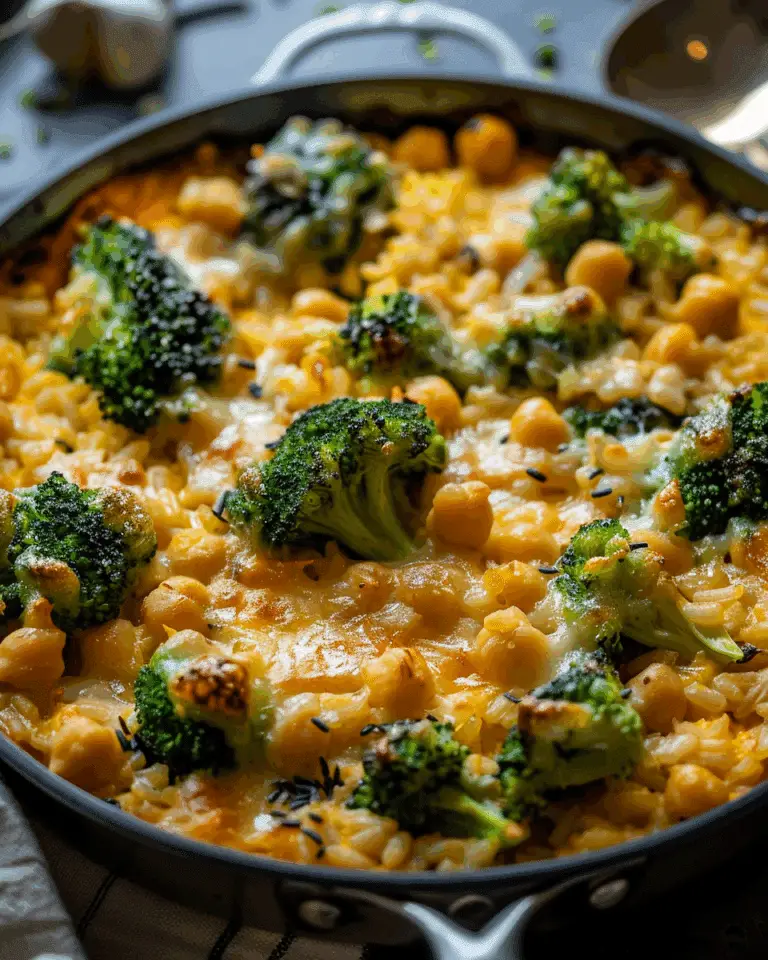 One Pan Chickpea Broccoli Rice Casserole Recipe