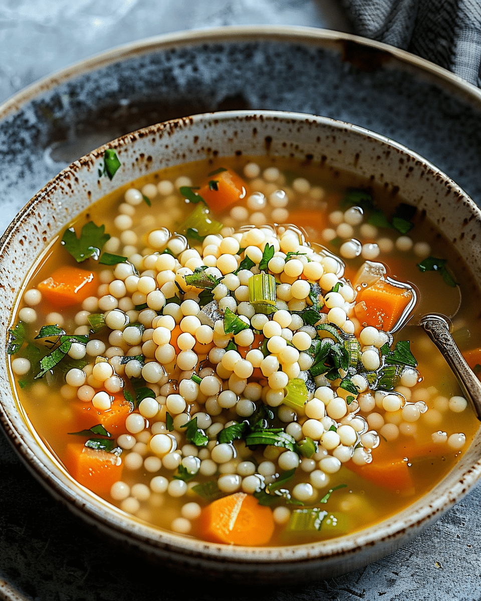 Pearl Couscous Vegetable Soup