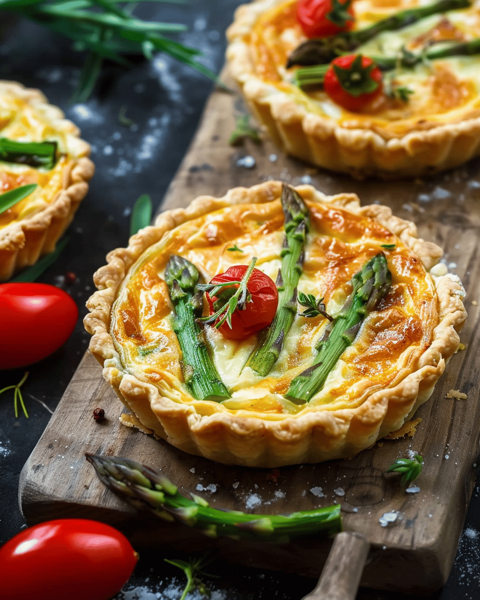 Roasted Red Pepper Asparagus Mini Tarts