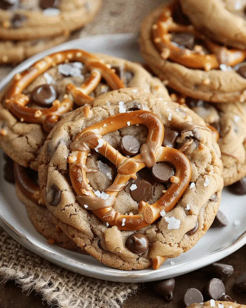 Salted Caramel Pretzel Chocolate Chip Cookies