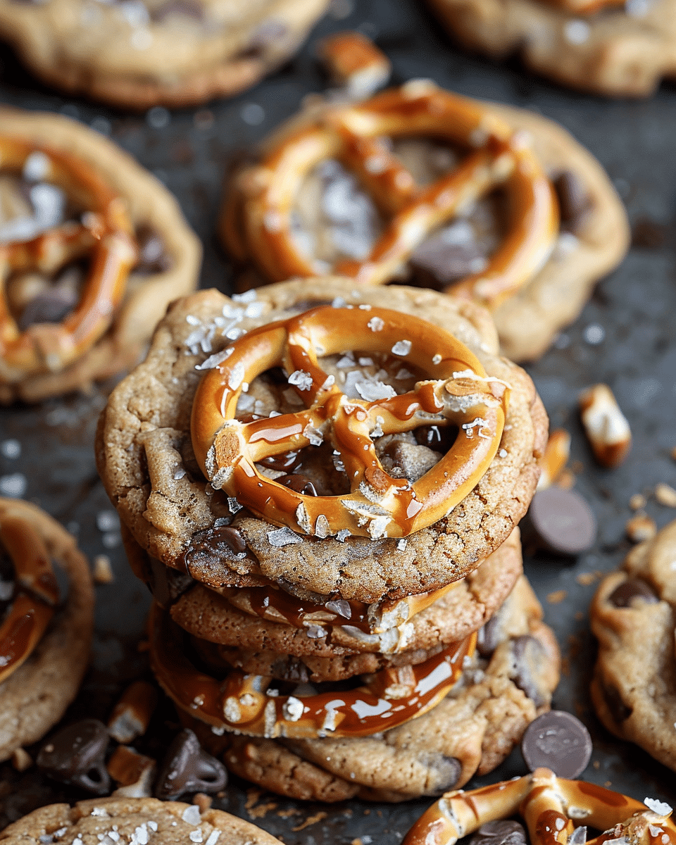 Salted Caramel Pretzel Chocolate Chip Cookies