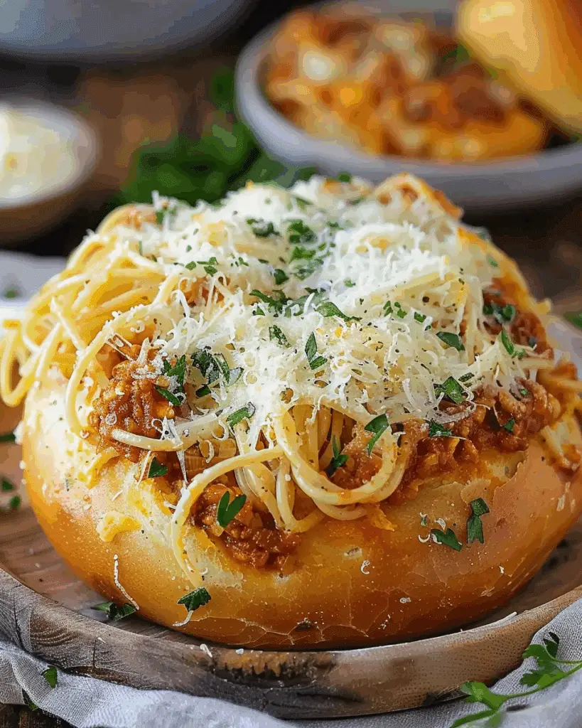 Spaghetti Garlic Bread Bowls: Cheesy Comfort Awaits!