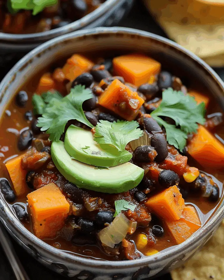 Sweet Potato Black Bean Chili (Slow Cooker)