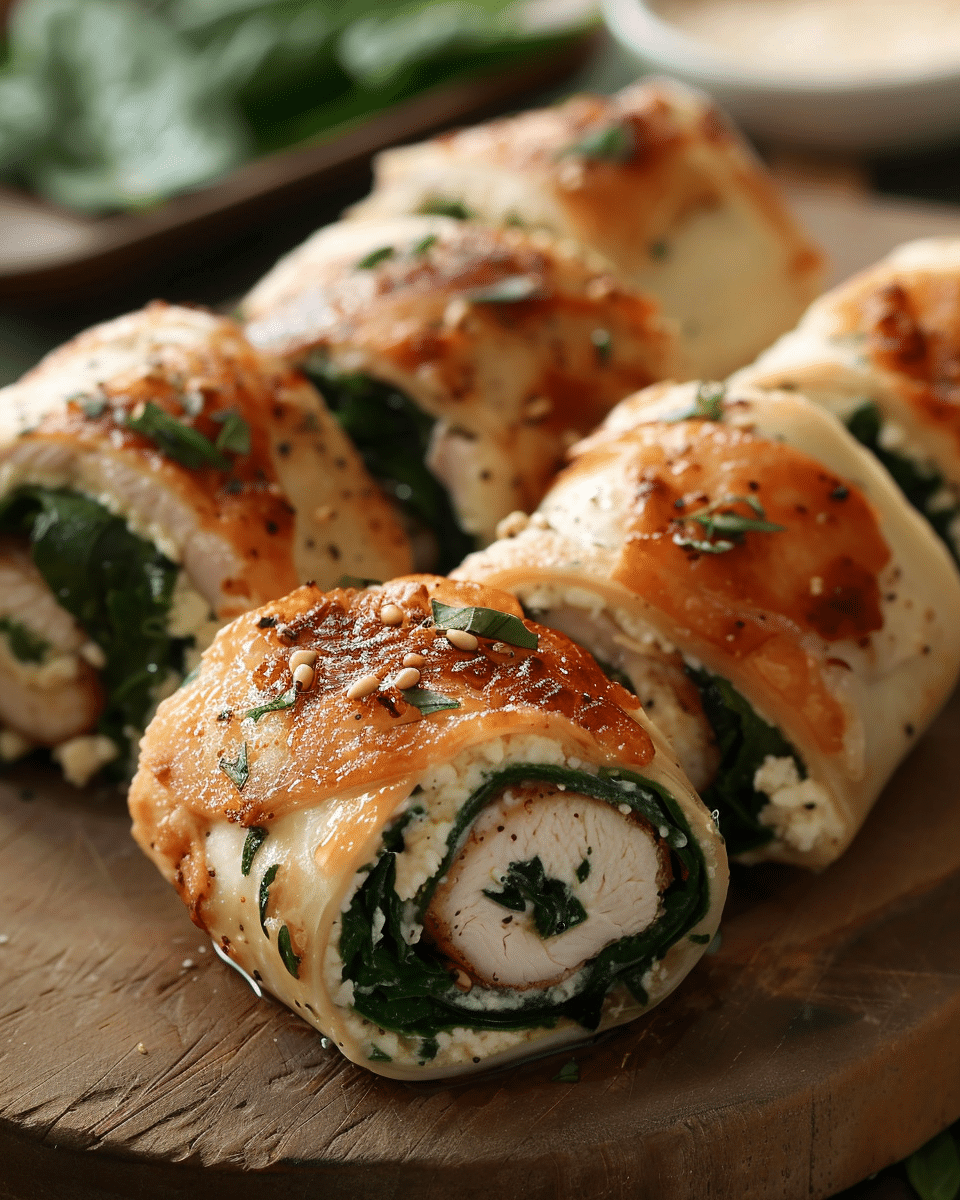 Wrapped Spinach Ricotta Chicken Rolls Recipe