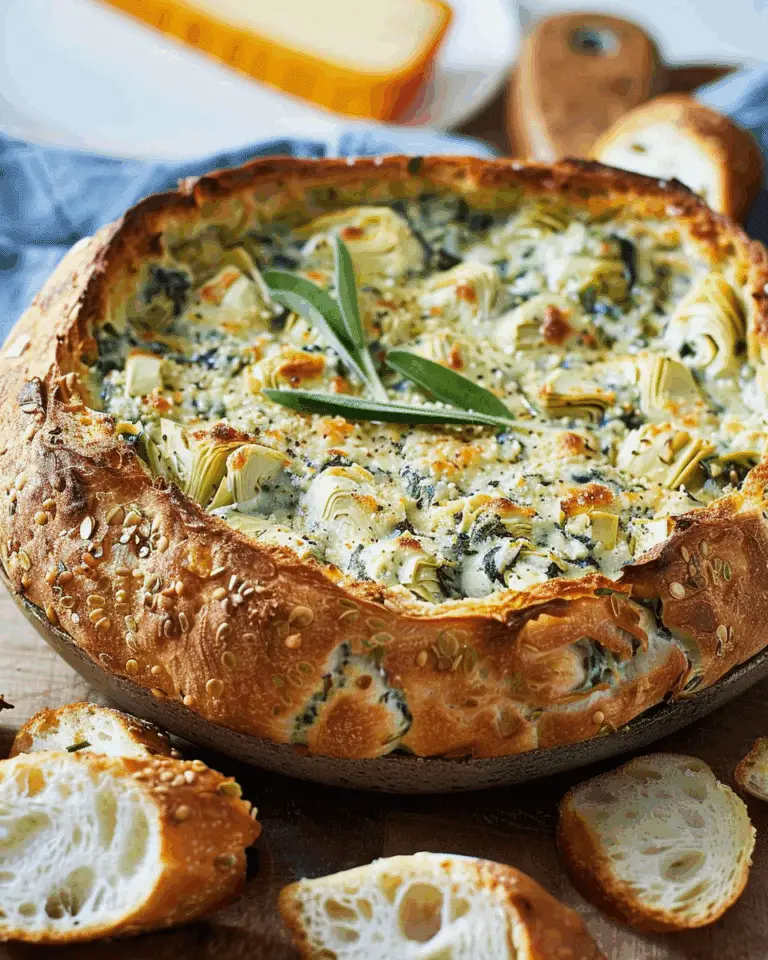 Artichoke and Spinach Sourdough Cob Dip