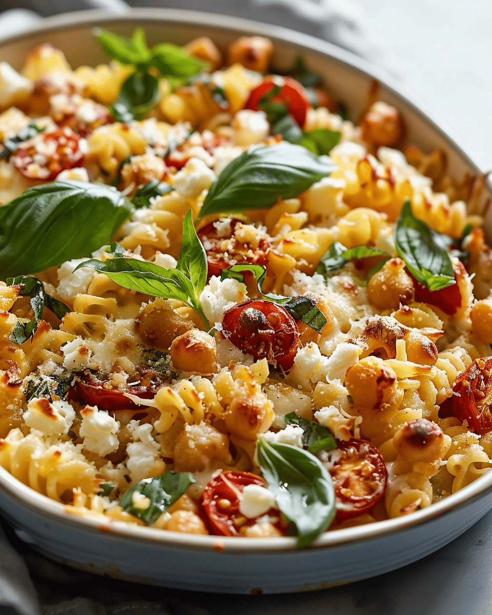 Baked Feta Pasta with Chickpeas