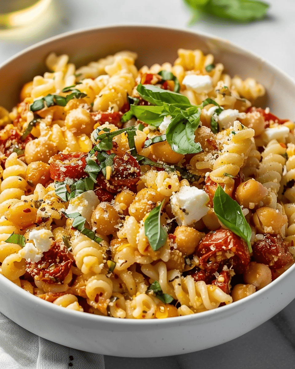 Baked Feta Pasta with Chickpeas