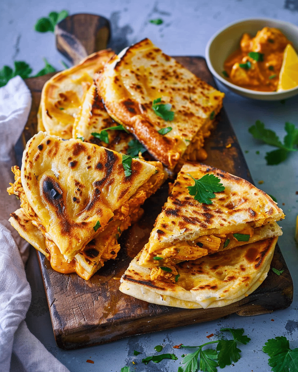 Butter Chicken Naan Toasties