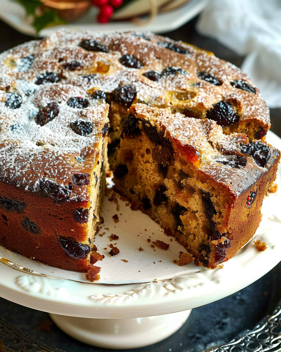 Coconut Fruit Cake with White Chocolate