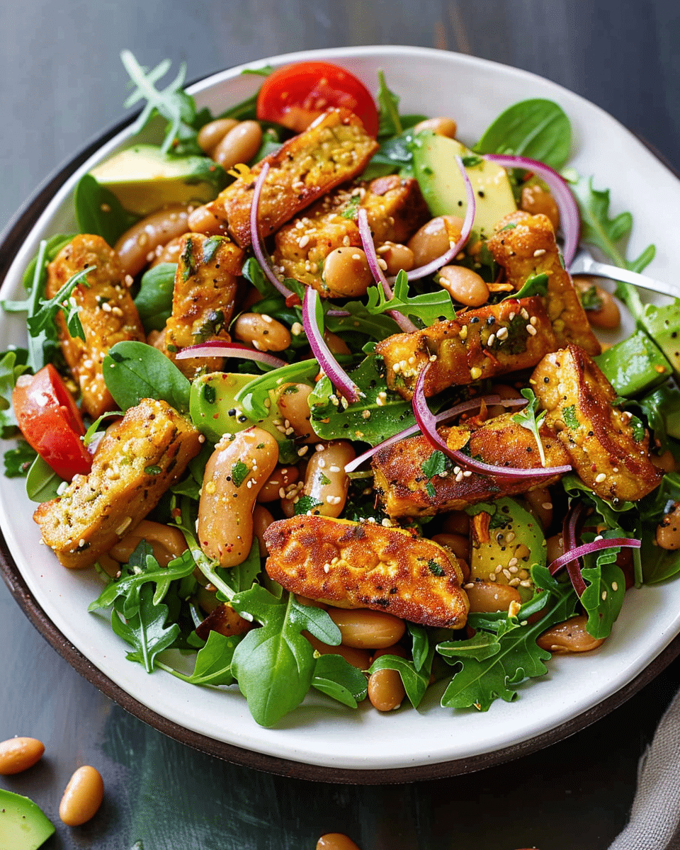 Crispy Tempeh and Bean Salad