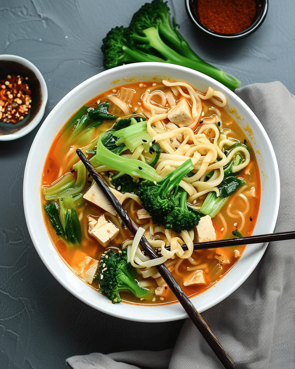 Dan Dan Noodle Soup (Vegetarian)