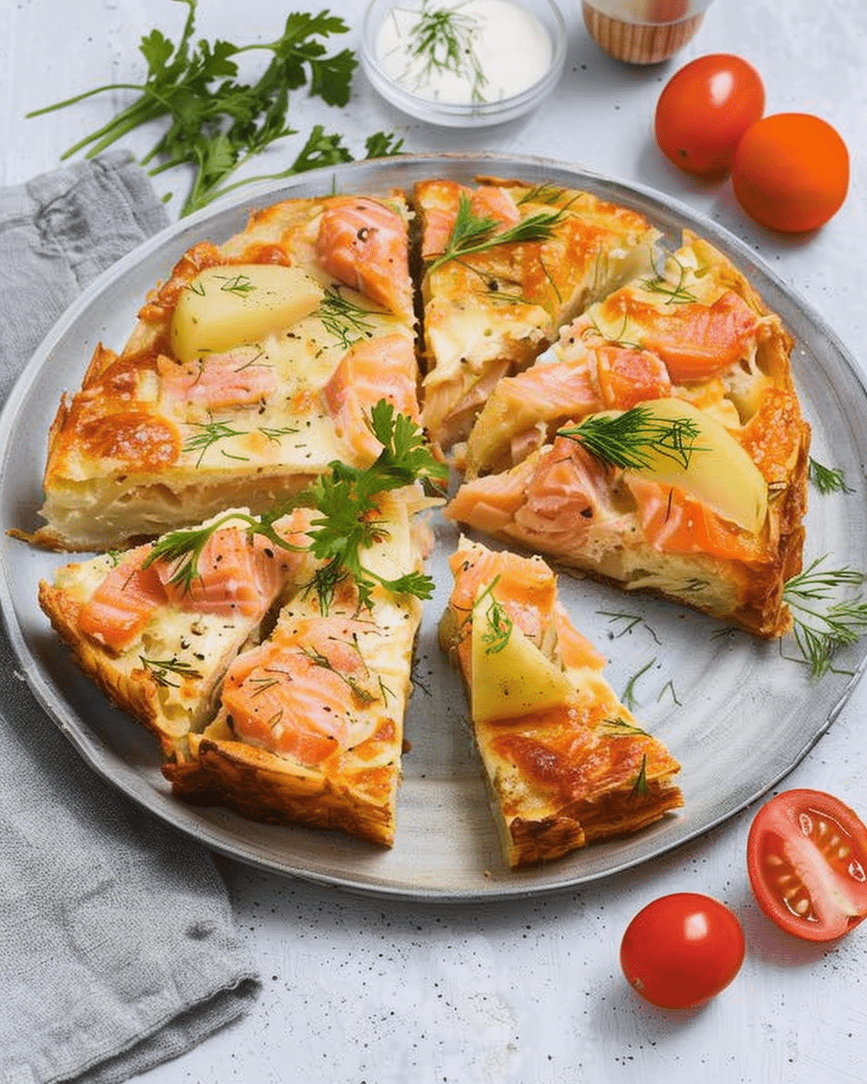Easy Potato and Salmon Slice
