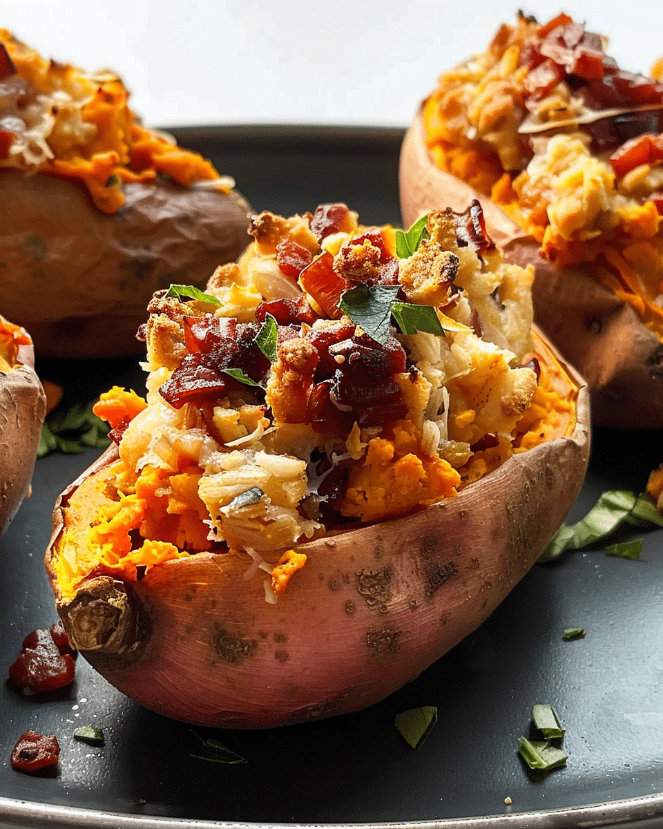 Leftover Stuffed Sweet Potatoes