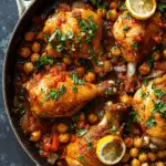 One Pan Moroccan Chicken and Chickpeas