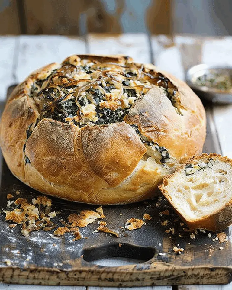 Spinach and Caramelised Onion Cob Loaf