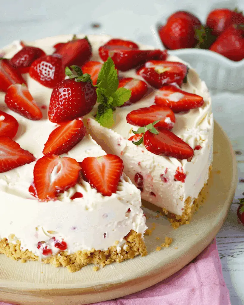 Strawberry Cheesecake {Easy No Bake Recipe}