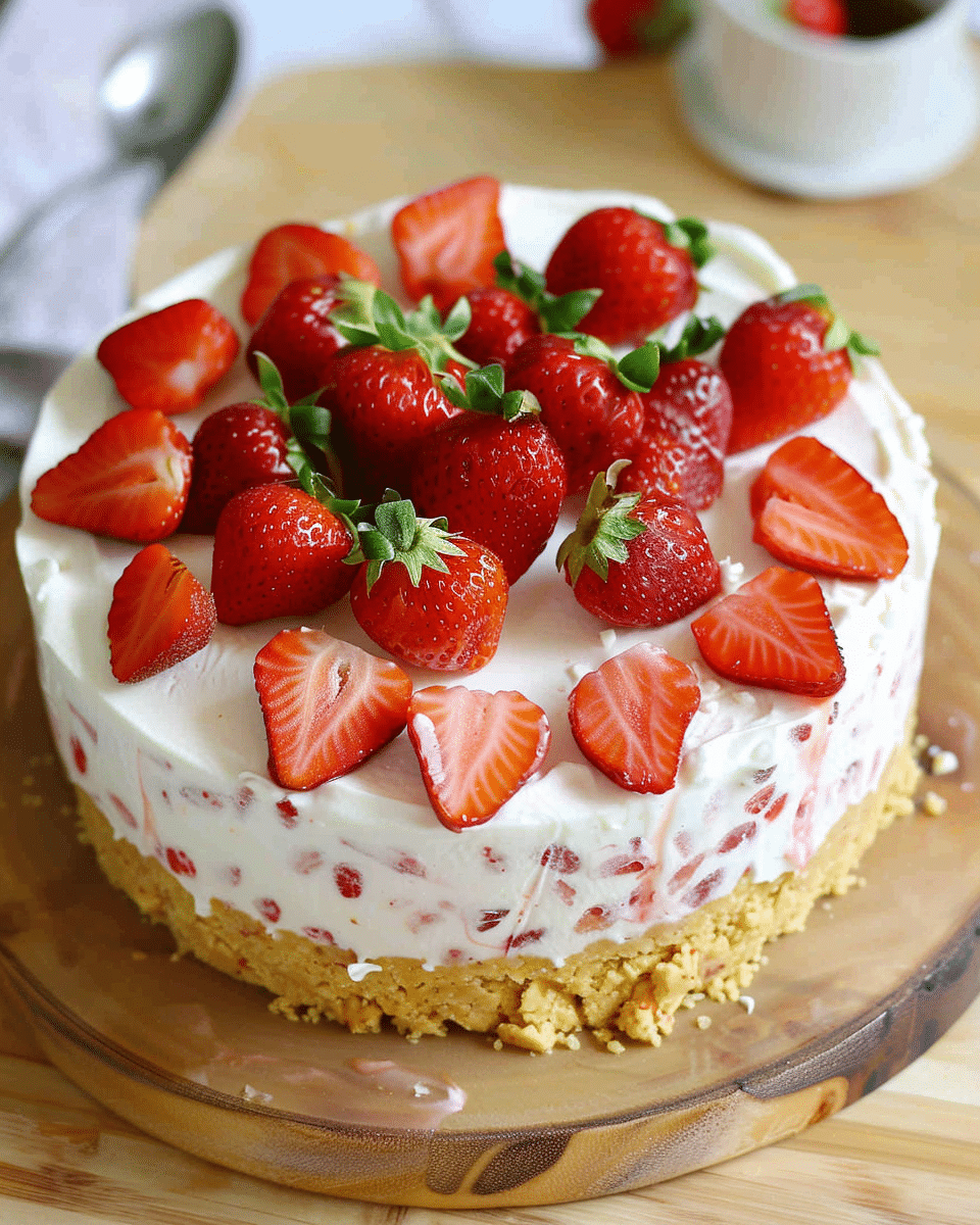 Strawberry Cheesecake {Easy No Bake Recipe}