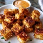 30-Minute Crispy Air Fryer Tofu Nuggets with Peanut Sauce