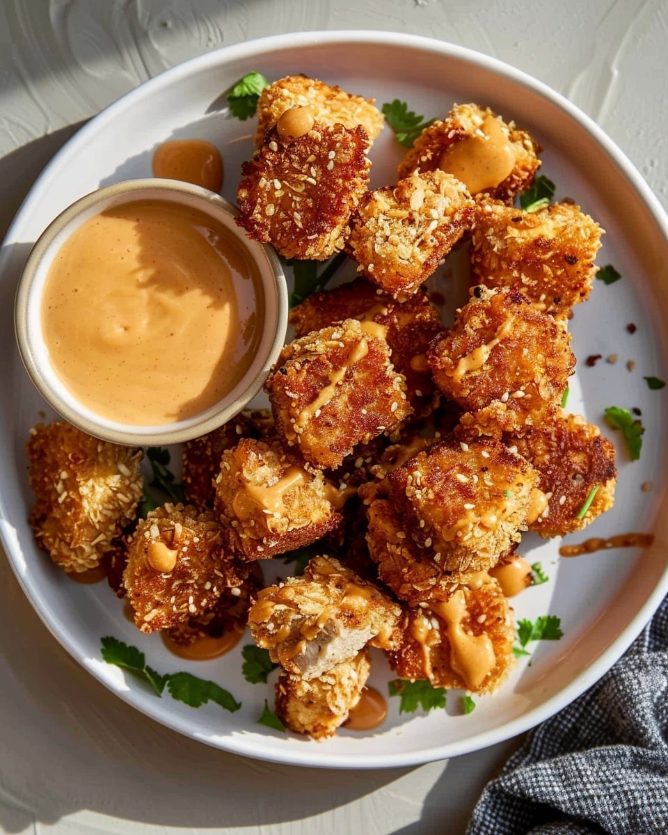 30-Minute Crispy Air Fryer Tofu Nuggets with Peanut Sauce