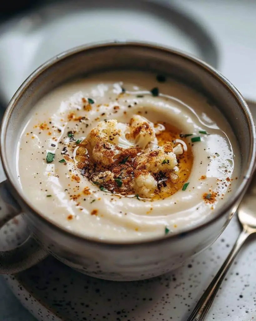 30-Minute Vegan Creamy Cauliflower Soup Comfort Bowl Recipe