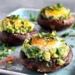 Best Vegetarian Breakfast: Avocado & Egg Stuffed Mushrooms