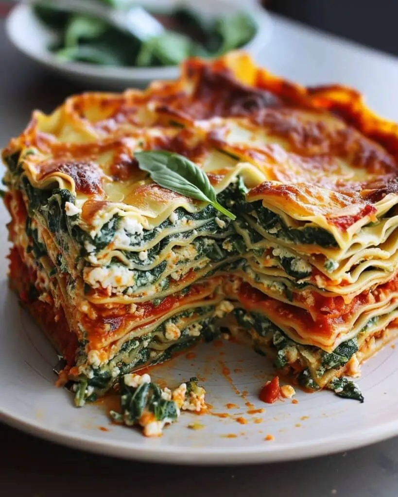 Creamy 12-Layer Vegan Lasagna with Spinach Ricotta Delight
