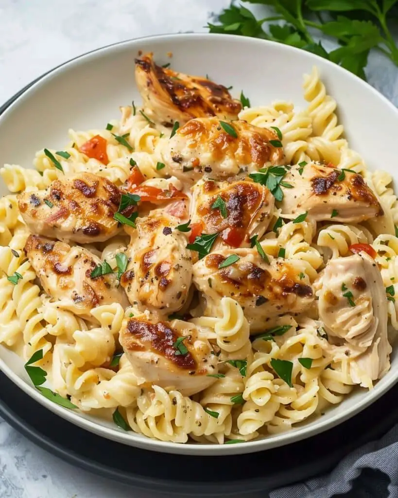 Garlic Parmesan Chicken Pasta Crockpot