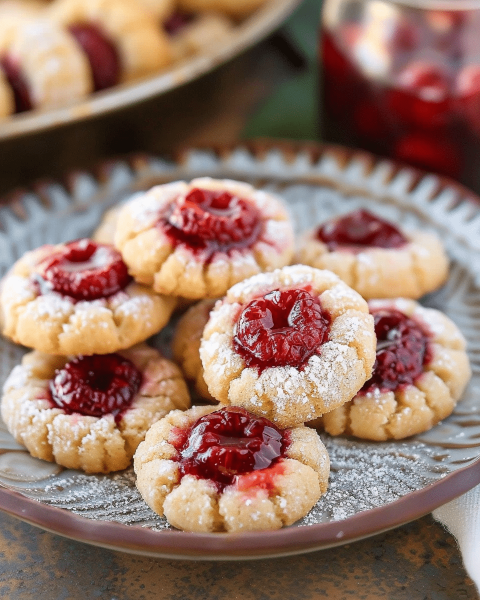 Keto Raspberry Thumbprint Cookies