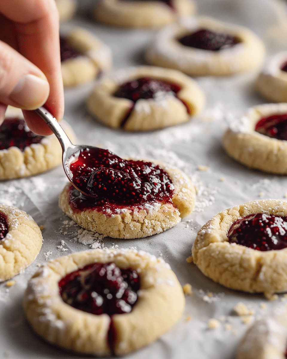 Keto Raspberry Thumbprint Cookies