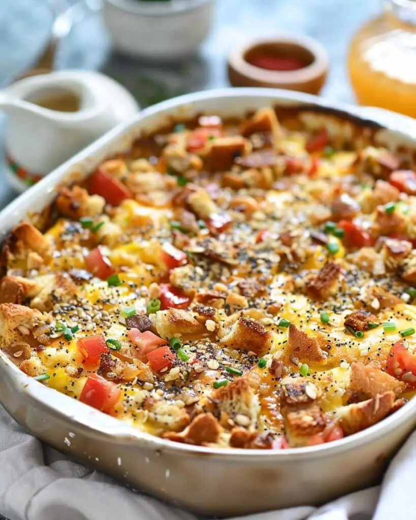 Overnight Everything Bagel Breakfast Casserole