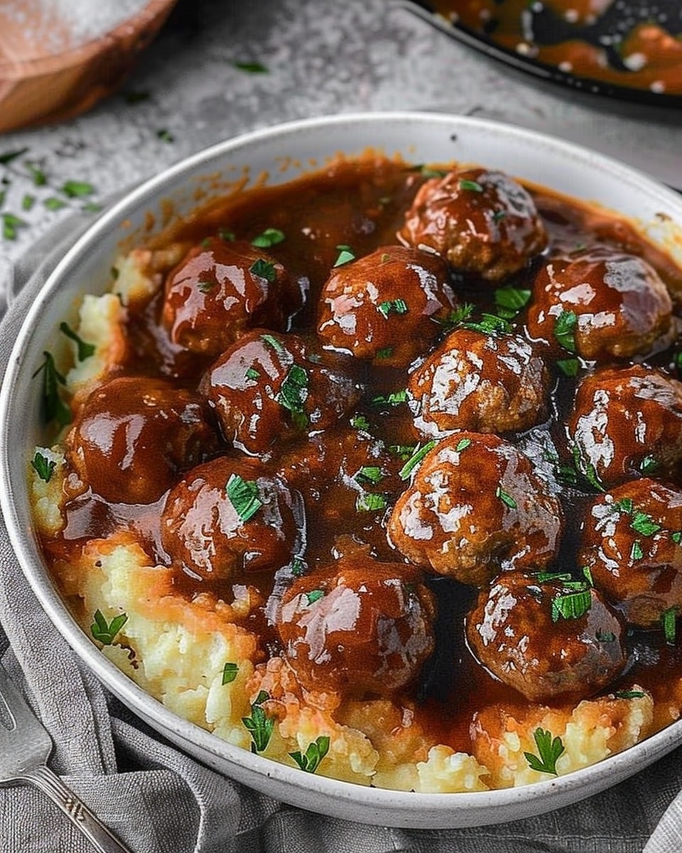 Salisbury Steak Meatballs (Crockpot)
